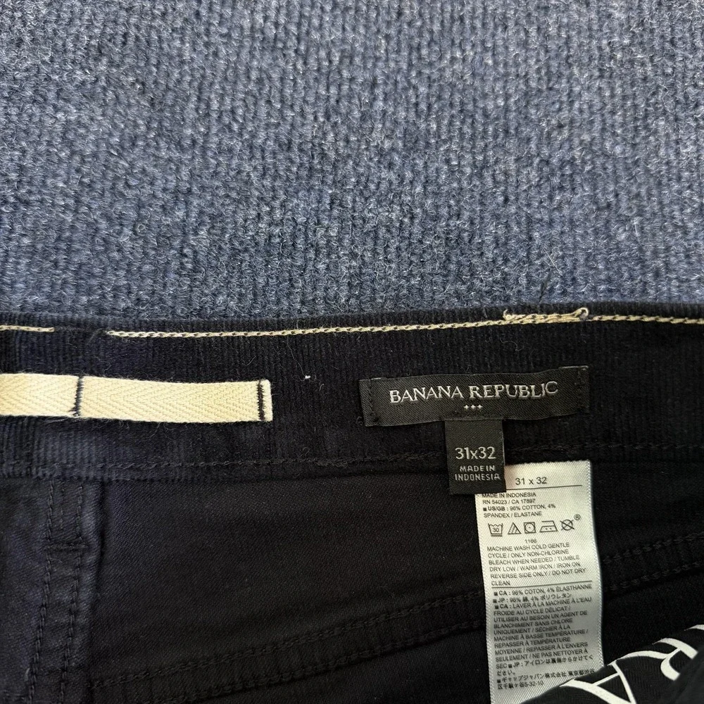 Banana Republic Pants Mens 31x32 Black‎ Corduroy Straight Leg Stretch Casual